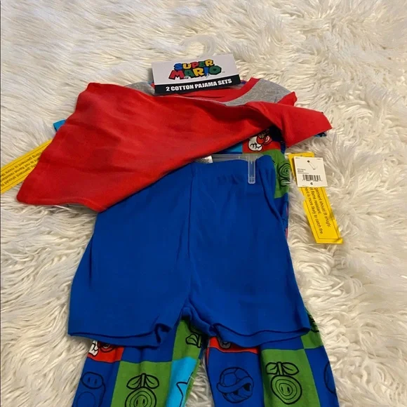 Nintendo Super Mario Gray and Red Pajama Set two sets brand new size 6 - Picture 3 of 8